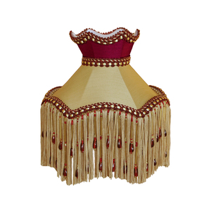 Fairy Candle Shade in red and gold with beads 
